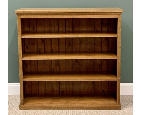 MODERN LIGHT WOOD ADJUSTABLE SHELF BOOKCASE - 122cms H, 125cms W, 36cms D