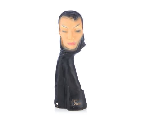 Christian Dior, an Art Deco style advertising plaster bust, designed to promote maker's collection of gloves in Parisian stor