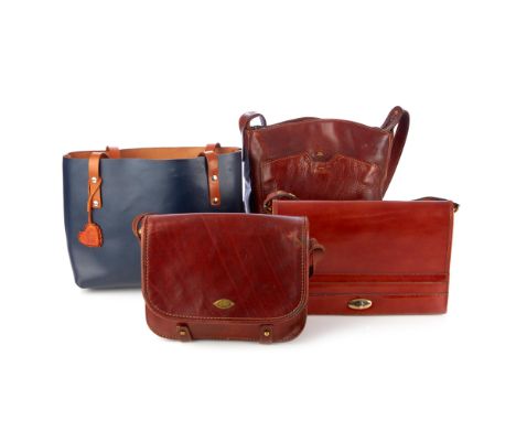 The Bridge, two brown leather handbags and two unbranded leather handbags, lengths measure 25 to 29cmCondition- Overall good 