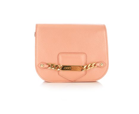 Jimmy Choo, a Shadow Chain crossbody handbag, designed with a metallic peach leather exterior, with polished gold-tone hardwa