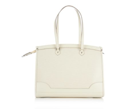 Louis Vuitton, an epi Madeleine GM handbag, designed with a cream textured epi leather exterior with polished silver-tone har