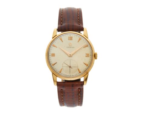 Omega, an 18ct gold wrist watch, reference 2918, signed manual wind movement calibre 267, serial 15623320, case numbered 2533