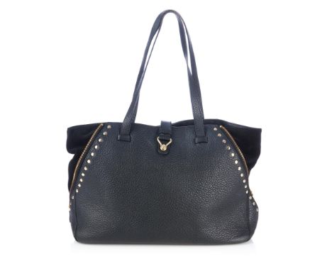 LK Bennett, two leather handbags, to include a cream patent leather handbag, designed with dual looping top handles, gold-ton