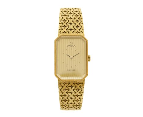 Omega, an 18ct gold De Ville bracelet watch, circa 1972, reference 8342, signed manual wind movement calibre 625, serial 3522