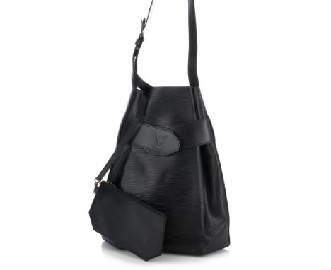 Louis Vuitton, a black epi Sac D'Epaule GM handbag, crafted from black textured epi leather with smooth leather trim, featuri