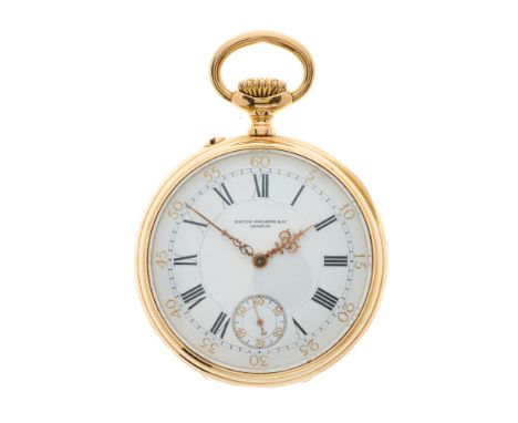 Patek Philippe, an 18ct gold open face pocket watch, circa 1890, manual wind movement, case and movement numbered 76695, Swis