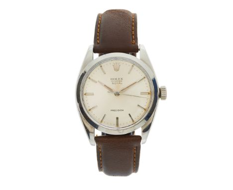 Rolex, a stainless steel Oyster Royal Precision wrist watch, circa 1963, reference 6426, signed manual wind movement calibre 