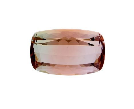 A large natural pink tourmaline, of 31ct, measuring approximately 22.5 by 15.4 by 11.5mm, stone is currently loose from mount