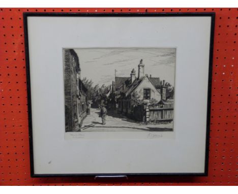 J Starling, Etching, "Honing Street, Norfolk", titled in pencil to margin