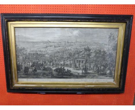 C.17th engraving of French Queen entering Arras in 1667By R. Bonnart, dated 1685