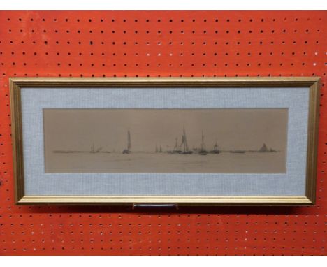 William Lionel Wyllie, etching, 11cm x 42cm