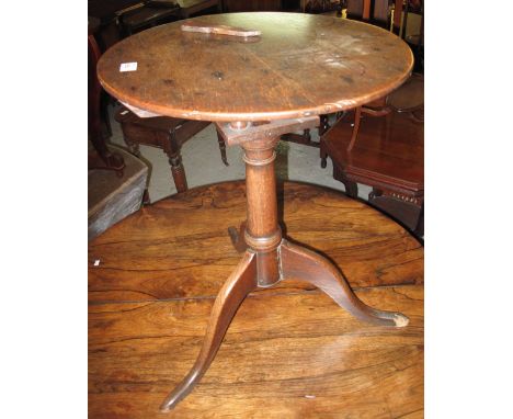 19th Century oak bird cage tripod table.