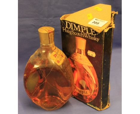 Haig Dimple Scotch Whisky bottle and box (opened) and another similar unboxed. (2)