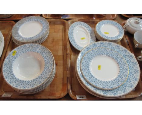 Two trays of Royal Worcester bone china 'Aragon' dinnerware items to include: dinner plates; bowls; side plates etc. (2)