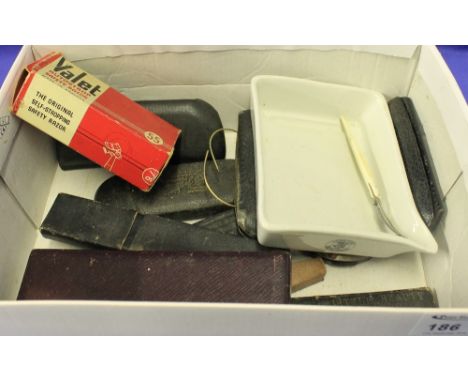 Box of assorted collectables to include: various razors to include 'Little Beauty', Binghams, Macro Solinger, together with v
