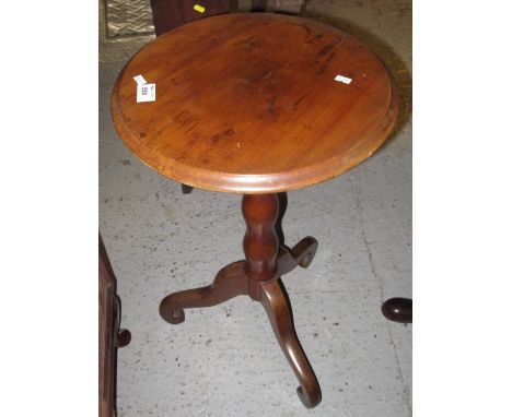 20th Century mahogany circular tripod wine table.