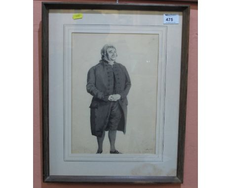 Dowton, portrait of a 19th Century gentleman in frock coat and breeches, watercolours, signed.  Framed and glazed.