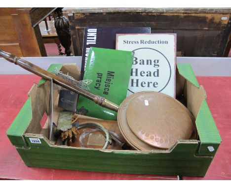 A Wall Mounted Hunting Horn, with inscription plaque 'Huntsman Guild Tenancy of the Month July 1999 - Tom Barbara Boulding Fa