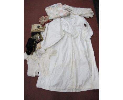 A Victorian Nightshirt and Underwear, a partly constructed patchwork quilt, crochet design samples and a collection of early 