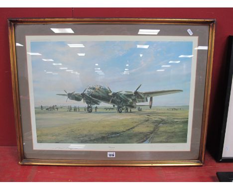 AFTER ROBERT TAYLOR *ARR'Crewing Up', limited edition print of Lancaster 373/850, signed in pencil Arthur T. (Bomber) Harris,
