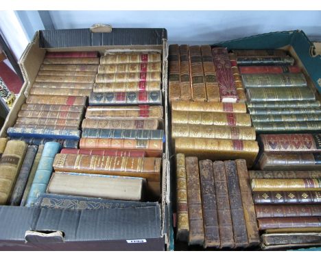 A Collection of Leather Bound Classic Literature, mainly XIX Century editions to include: Anthony Trollope - Framley Parsonag