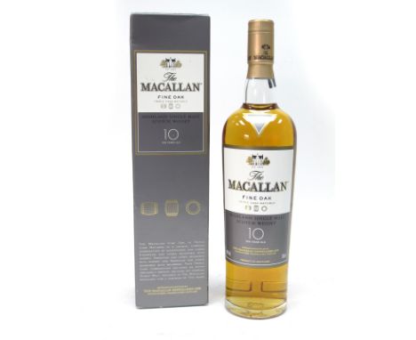 Whisky - The Macallan Fine Oak Triple Cask Matured Highland Malt Scotch whisky 10 Years Old, 700ml., 40% Vol., in carton.