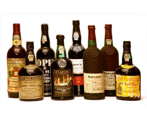 Assorted Port to include: Kopke, Qinta St. Luiz, 1977 , one bottle; Real Cia Velha, 1962, one bottle; Feuerheerd's, Diamond R