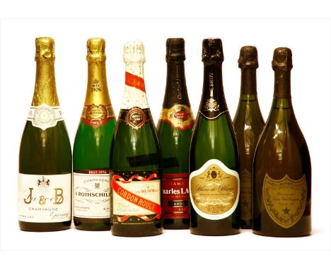 Assorted Champagne and Sparkling Wine to include: Moët &amp; Chandon, Dom Pérignon, 1973 , two bottles; A. Rothschild &amp; C