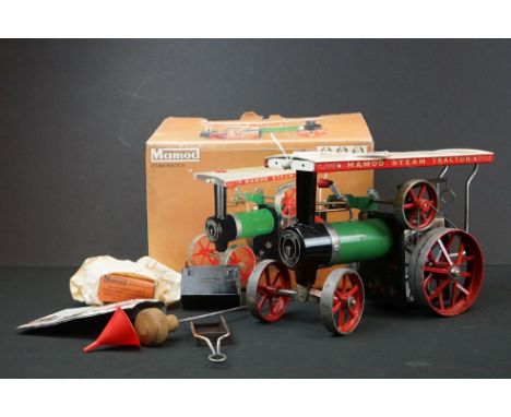 Boxed Mamod Steam Tractor TE1a in a good play worn condition, fair-gd box 