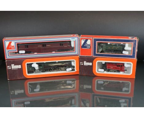 Four boxed Lima HO / OO locomotives to include SNCF141 R 1097, 0-4-0 40106, GWR  0-6-0 9400 and W34W Express Parcels, boxes v