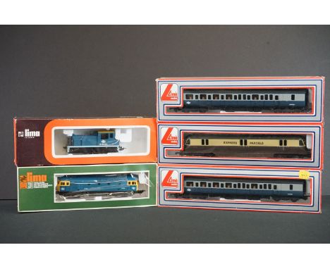 Five Lima OO / HO gauge locomotives / engines to include 2 x 205147MWG, 205143MWG, 1650M and 8049SL, some box wear 
