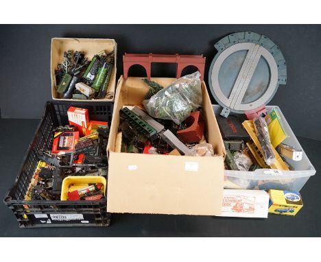Quantity of OO / HO gauge model railway to include engines, spares &amp; repairs, rolling stock, trackside accessories etc (3
