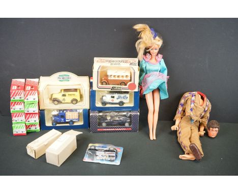 Mixed toys to include a Mattel Barbie 1970s clothed fashion doll,  1970s Action Man (marked CPG Products - head detached) and