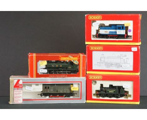 Five boxed OO gauge locomotive to include 4 x Hornby (R3213 SR 0-4-0 Loco 2013, R2783 BR 0-4-0 Diesel Class 06 Shunter Club L