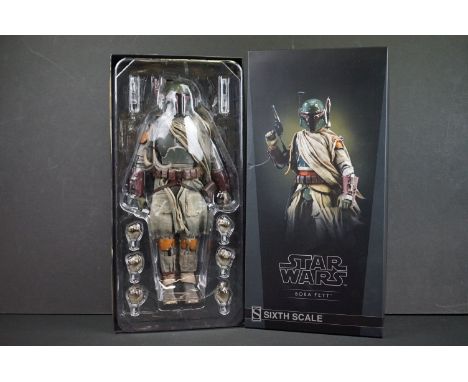 Star Wars - Boxed Sideshow Collectibles Star Wars Boba Fett Sixth Scale Figure in original shop box, figure vg (figure height