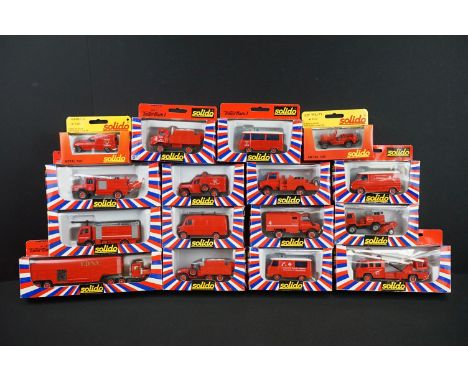16 Boxed Solido Fire Rescue diecast models to include Toner Gam I &amp; II examples, diecast ex, boxes vg 