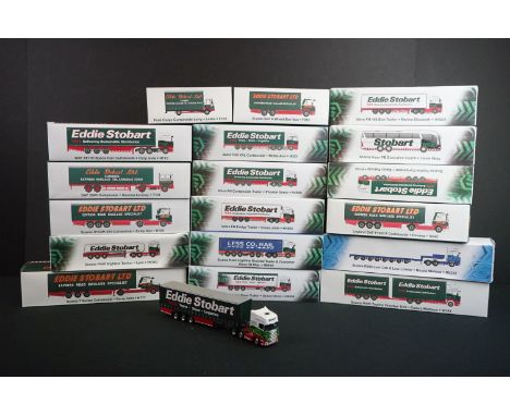 18 Boxed Atlas Editions Eddie Stobart 1:76 scale diecast models to include H156, T101, H113, H6363, H4663, F210, H6443, H777,