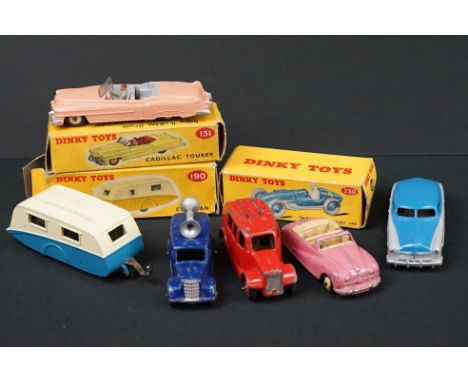 Two Boxed Dinky diecast models to include 131 Cadillac Eldorado Tourer in salmon pink (with driver, corrosion to base) and 19