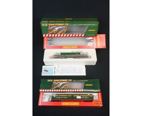Boxed Hornby OO gauge R.2128 Eddie Stobart Co-Co Diesel Electric Class 37 Locomotive plus boxed Hornby OO gauge R6100 Contain