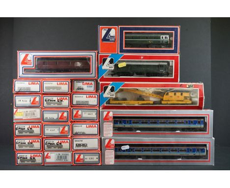 22 Boxed OO gauge items of rolling stock all contained within Lima boxes, most items are associated Lima items, plus 2 x boxe