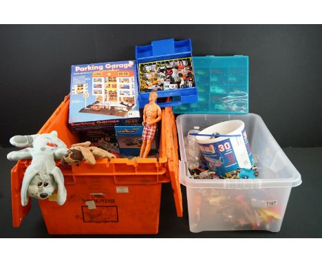 Collection of diecast &amp; plastic models, teddies, etc, to include Matchbox Connectables, Matchbox Superfast, 2 x Chad Vall