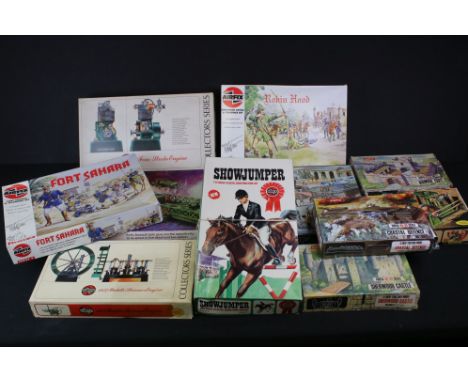 11 Boxed &amp; unbuilt Airfix plastic model kits to include 2 x Collectors Series (06551-1 1827 Paddle Steamer Engine, 07551-