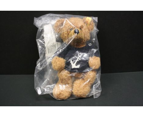 Steiff Fynn teddy bear no. 682230 with navy jumper, size 28, with original tag