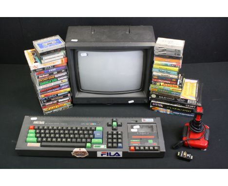 Retro Gaming - Amstrad CPC 464 Computer with Amstrad 640 Colour Monitor (untested), 1 x Quickshot II Turbo Joystick &amp; 37 