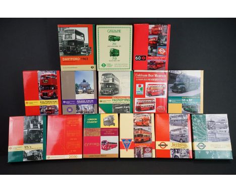 13 Boxed EFE Exclusive First Edition London Transport Museum ltd edn diecast model 1:76 bus sets, to include Routemaster Bus 