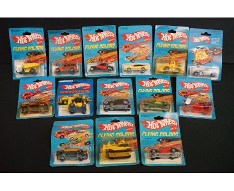 12 Carded Mattel Hot Wheels diecast models, all unopened variants, some card bend and discolouring, gd overall 