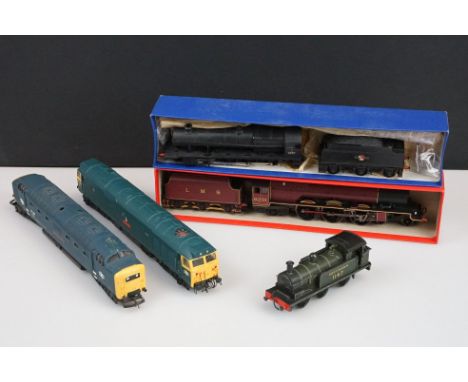 Five OO gauge locomotives to include Hornby Dublo 0-6-0 Southern 1147, Lima Thunderer (loose part), Lima Royal Scots Grey, Ho
