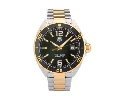 Tag Heuer, a stainless steel and gold plated Formula 1 bracelet watch, reference WAZ1121, unsigned quartz movement, serial RH