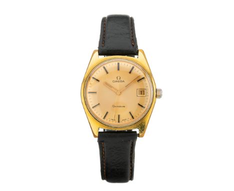 Omega, a gold plated Geneve wrist watch, reference 136.041, signed manual wind movement calibre 613, serial 32721002, 34mm ex