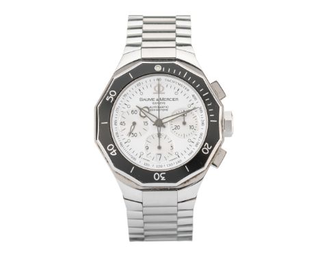 Baume & Mercier, a stainless steel Riviera chronograph bracelet watch, reference 65599, signed automatic movement, serial 474